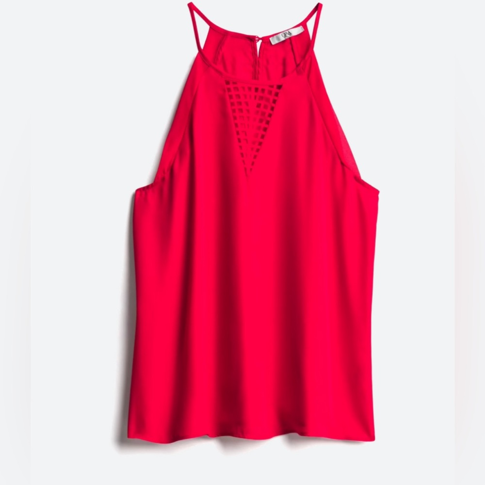 Red Cutout Detail Blouse